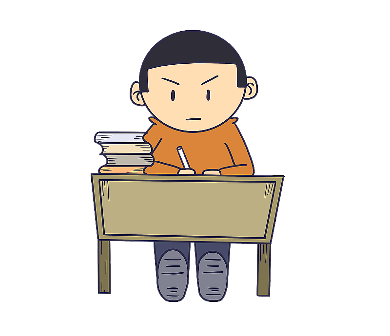 元素：用功上课的孩子图片素材