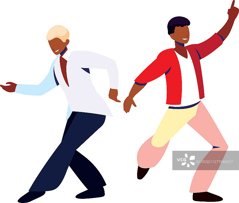 在白色背景上跳舞的男人们图片素材