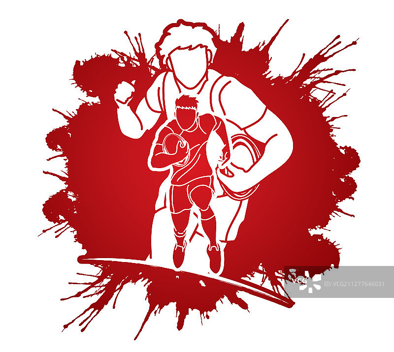 橄榄球运动员卡通运动图形图片素材