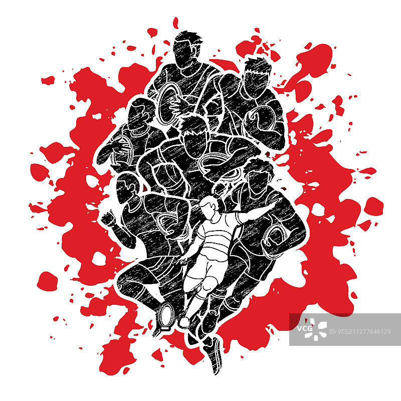 橄榄球运动员卡通运动图形图片素材