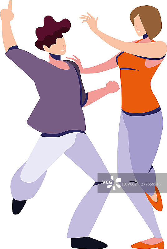 白色背景上的情侣舞蹈图片素材