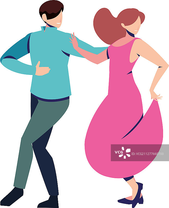 白色背景上的情侣舞蹈图片素材