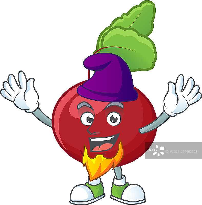 精灵风格的红色甜菜卡通吉祥物图片素材