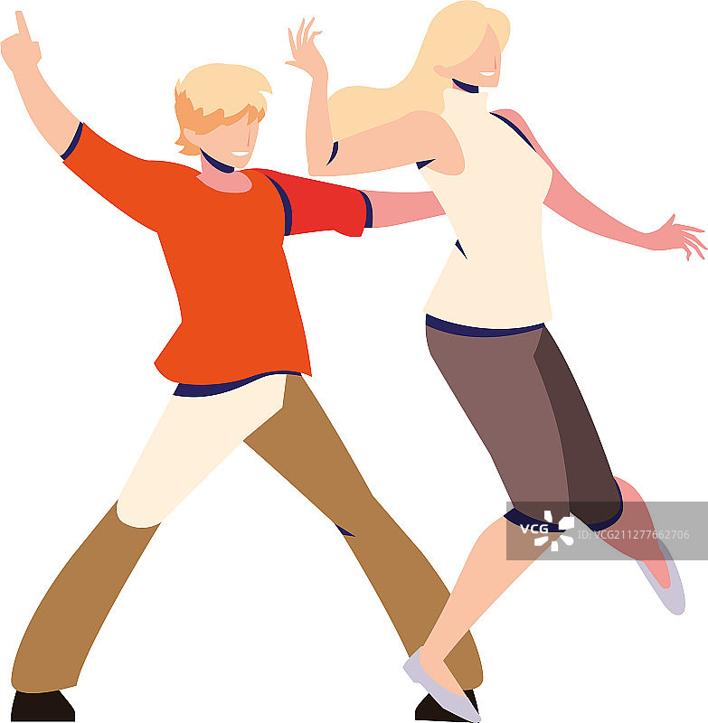 白色背景上的情侣舞蹈图片素材