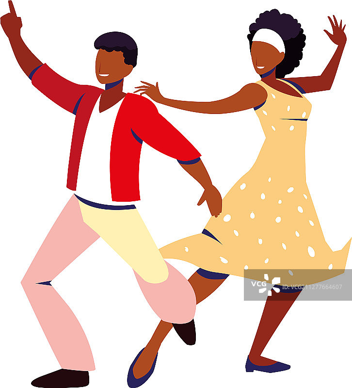 白色背景上的情侣舞蹈图片素材