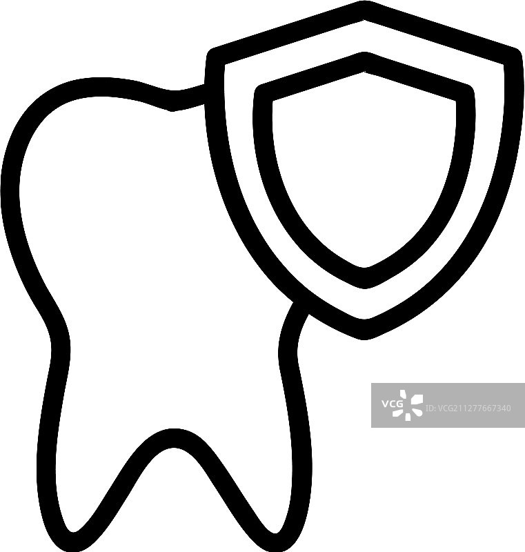 牙齿保护轮廓图标图片素材