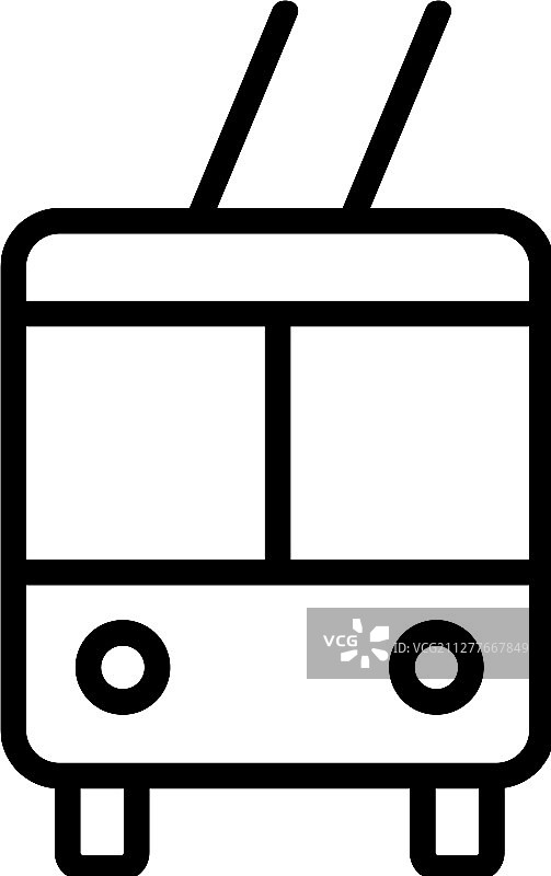 无轨电车图标轮廓符号图片素材