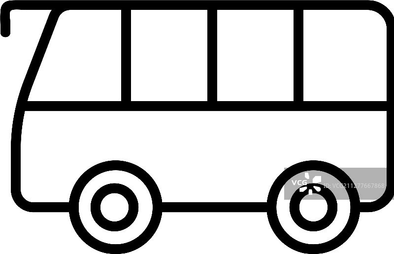 公共汽车图标隔离轮廓符号图片素材