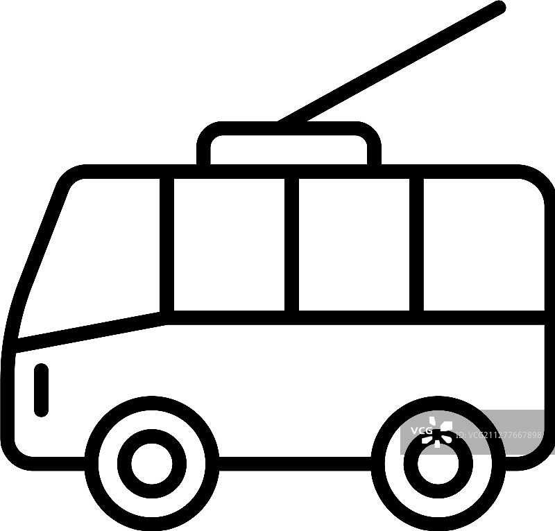 城市无轨电车轮廓图标图片素材