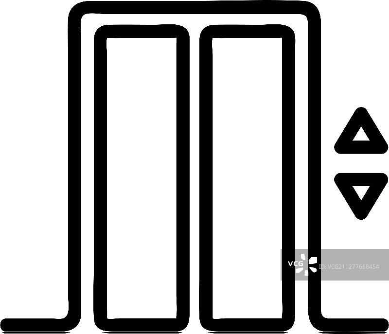 电梯门图标隔离轮廓符号图片素材