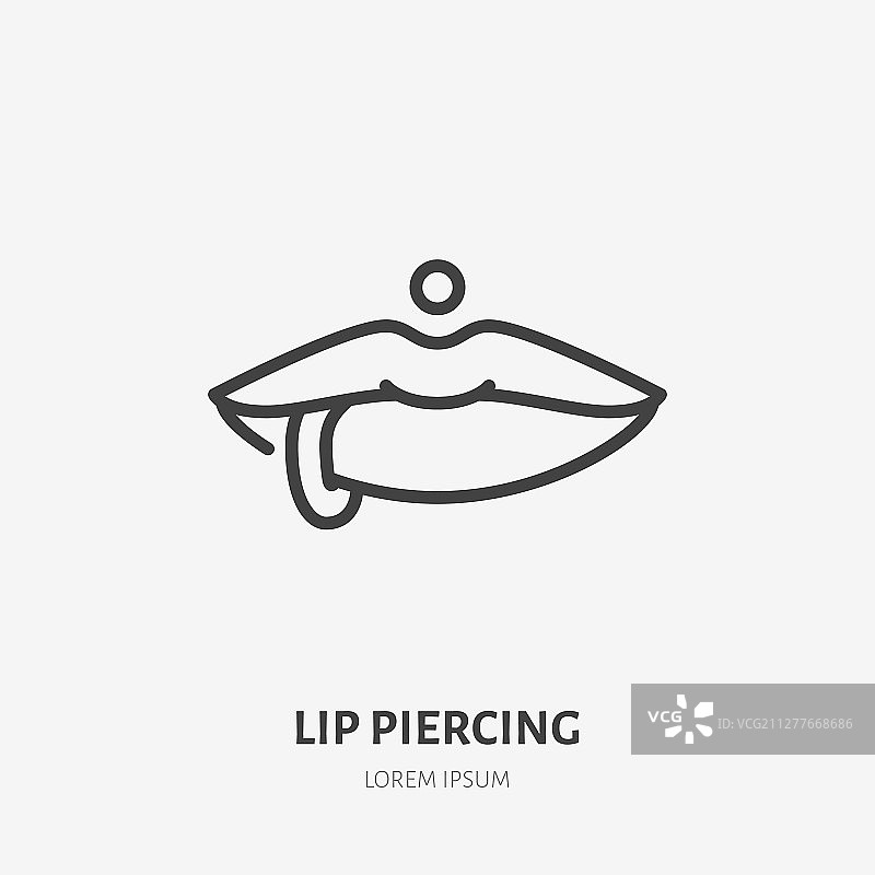 唇钉线性图标面部图案图片素材