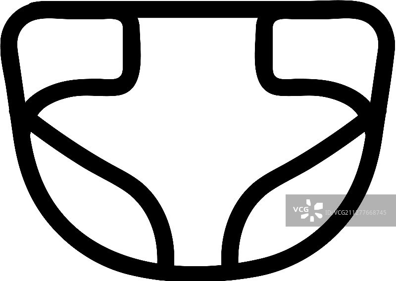 成人尿布独立轮廓图标图片素材