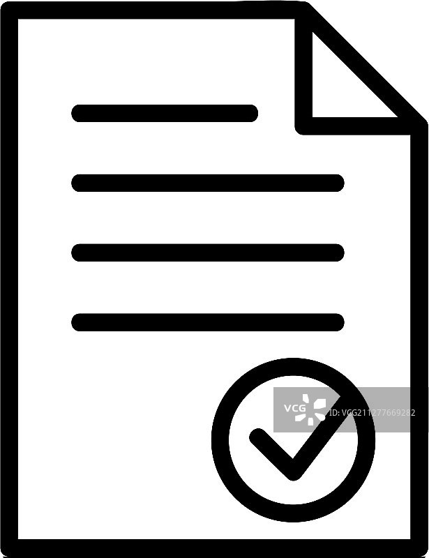 已批准的图标（隔离轮廓符号）图片素材