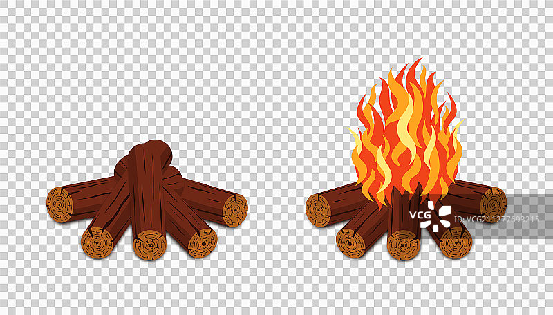 透明背景上的营火图片素材