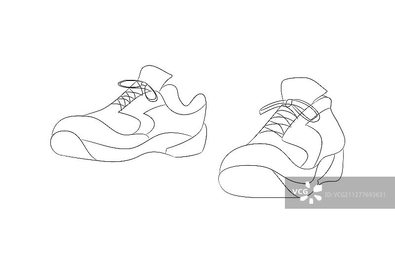 鞋子线条画图片素材