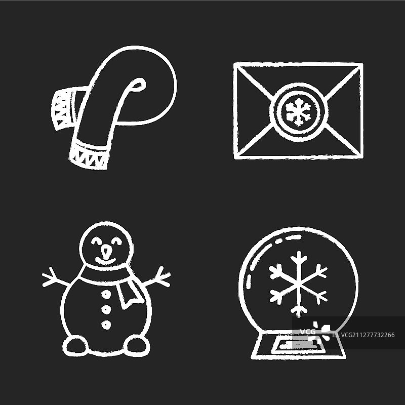 冬季粉笔图标合集图片素材