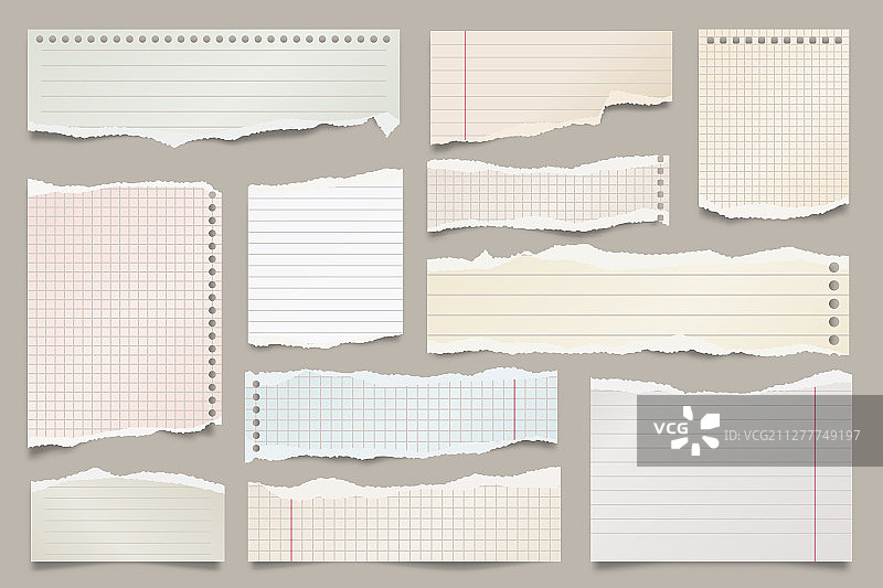 彩色撕裂的条纹纸条集合图片素材