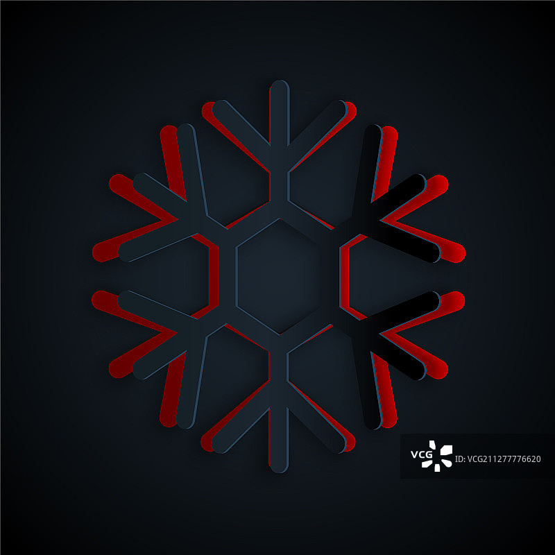 黑色背景上的剪纸雪花图标图片素材
