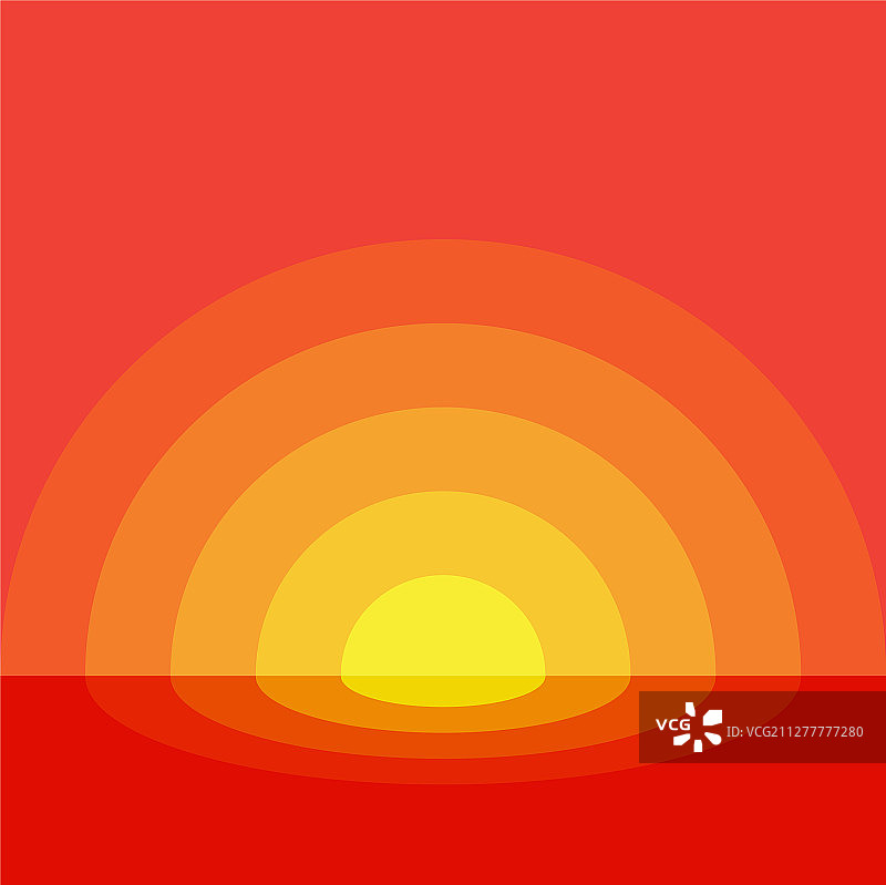 剪纸风格日落图片素材