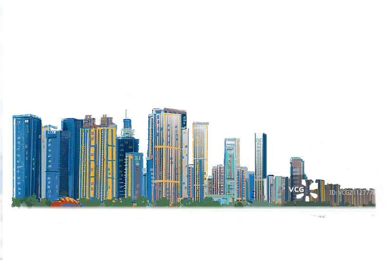 一排城市高层建筑高楼图片素材