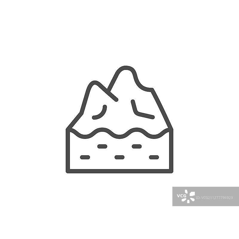 冰山顶线轮廓图标图片素材