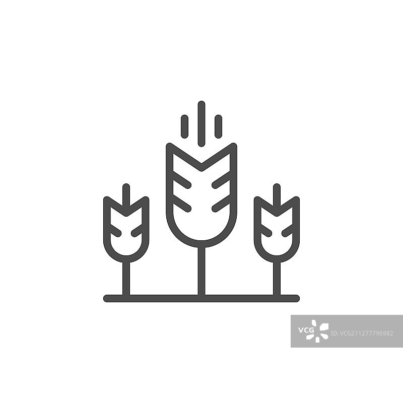 麦田线条轮廓图标图片素材