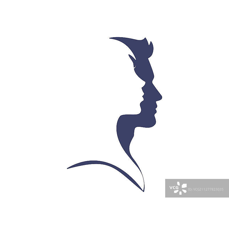 人脸轮廓剪影图片素材