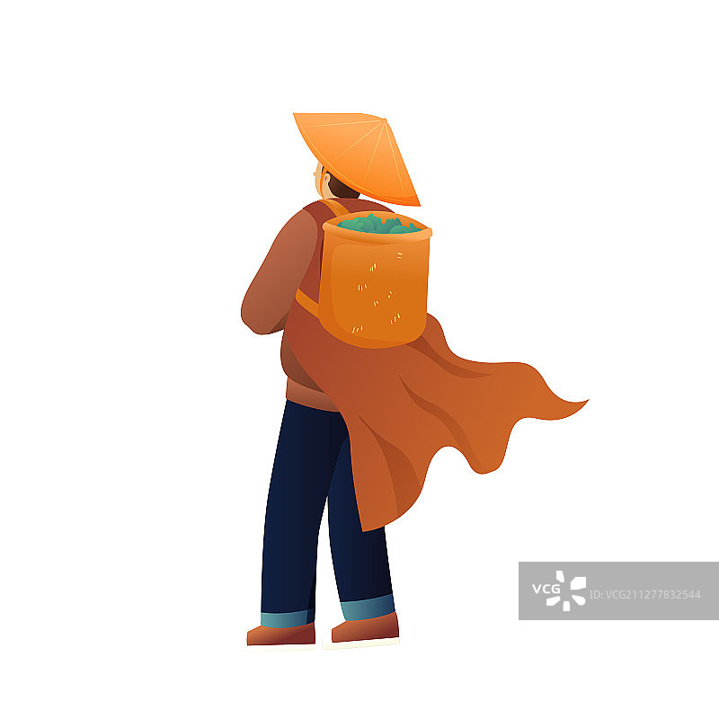 出游踏青登山仙鹤中国风风景背景矢量插画图片素材