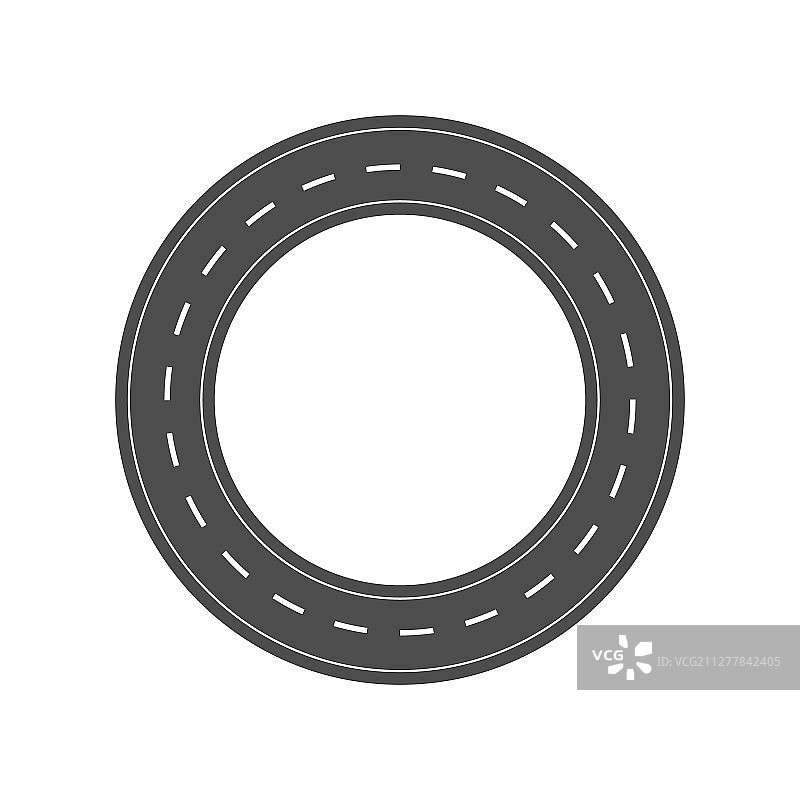 白色背景上的圆形道路图标图片素材