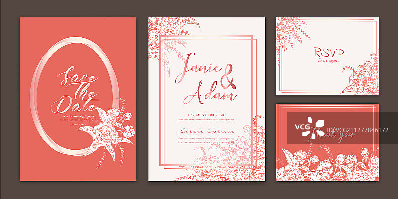 婚礼日期邀请卡图片素材