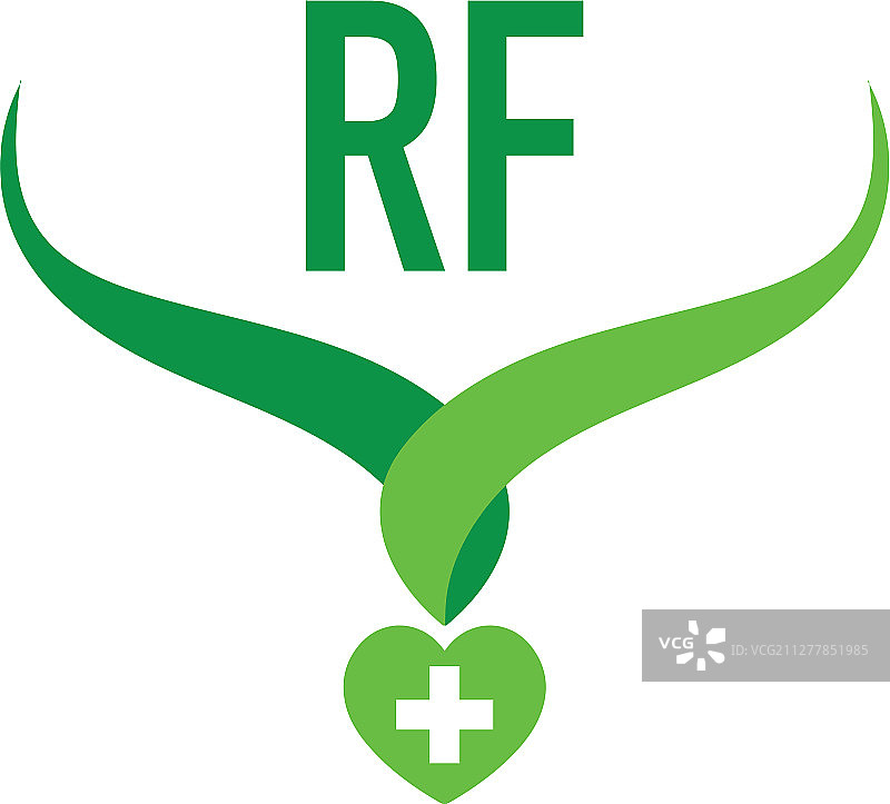 字母RF创意健康绿色标志图片素材