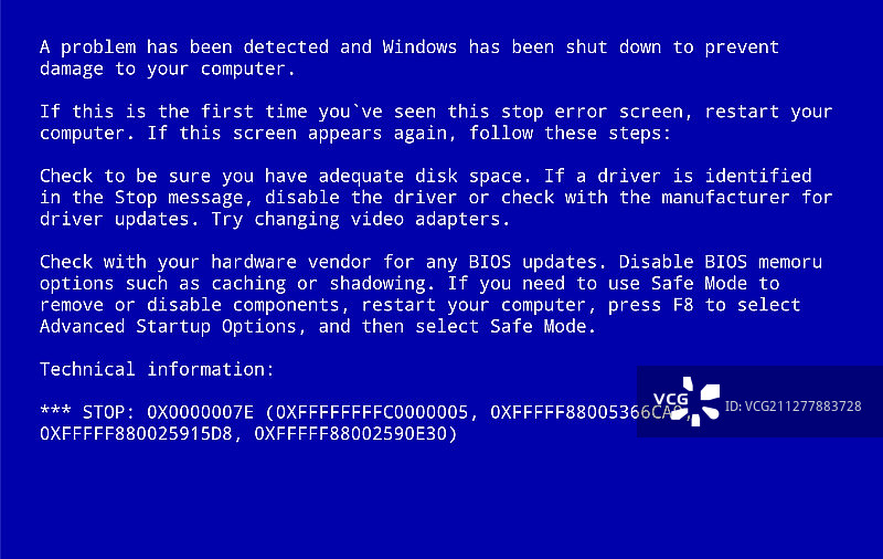 电脑显示器蓝屏图片素材