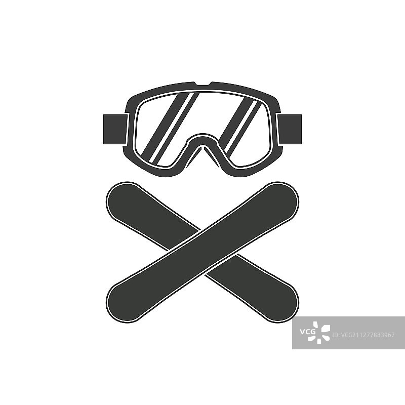 单板滑雪护目镜Logo设计图片素材