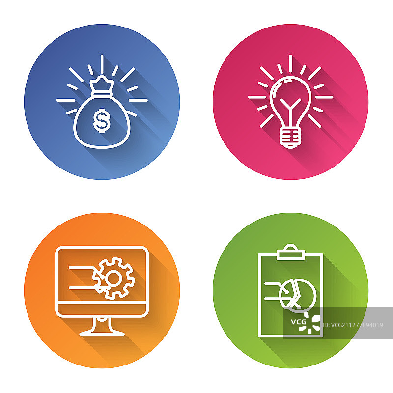 光芒四射的钱袋灯泡图片素材