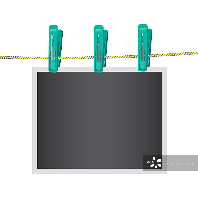 用绳子固定的复古相框图片素材
