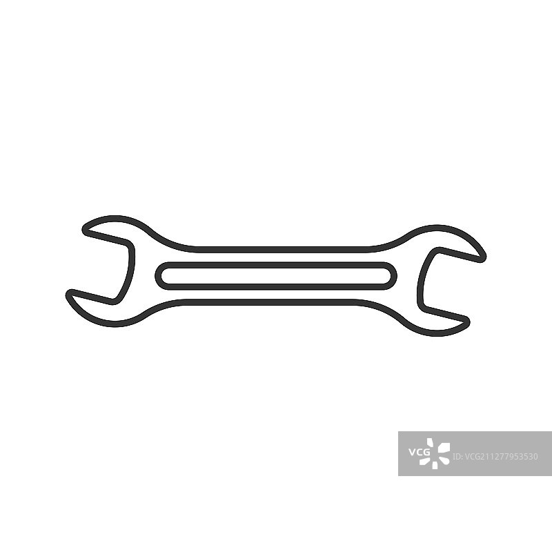 扁平风格扳手图标，白色背景上的扳手图片素材