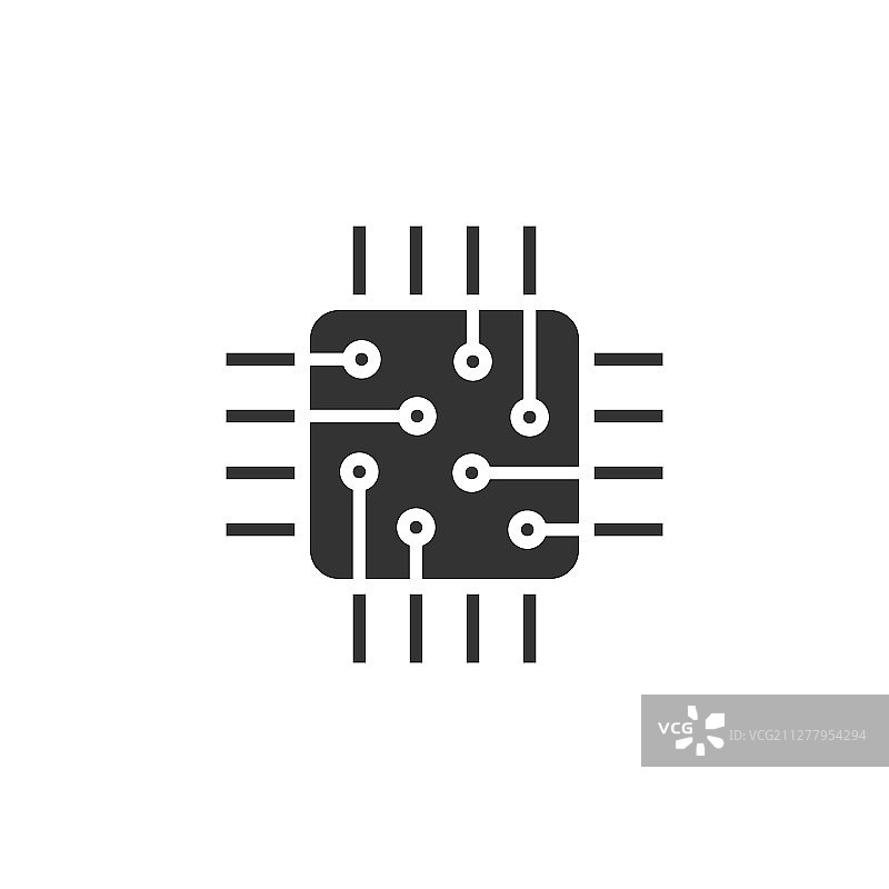 计算机CPU图标在平板式电路板上图片素材