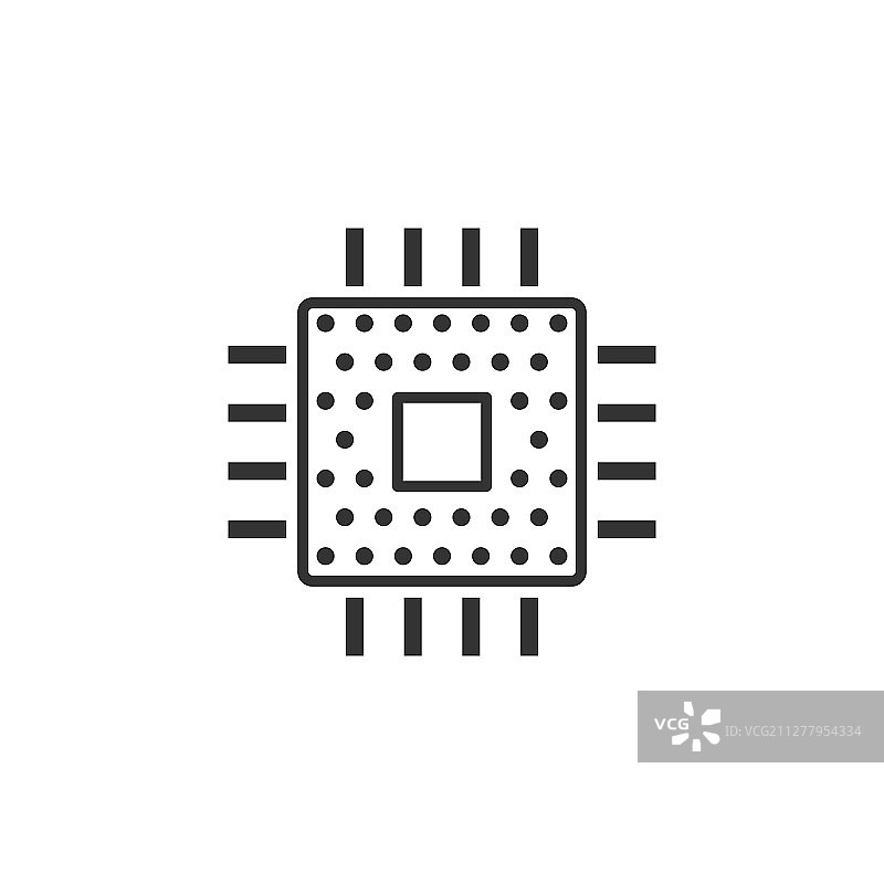 计算机CPU图标在平板式电路板上图片素材