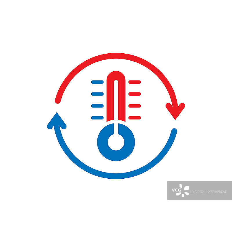 扁平风格的气候控制温度计图标图片素材