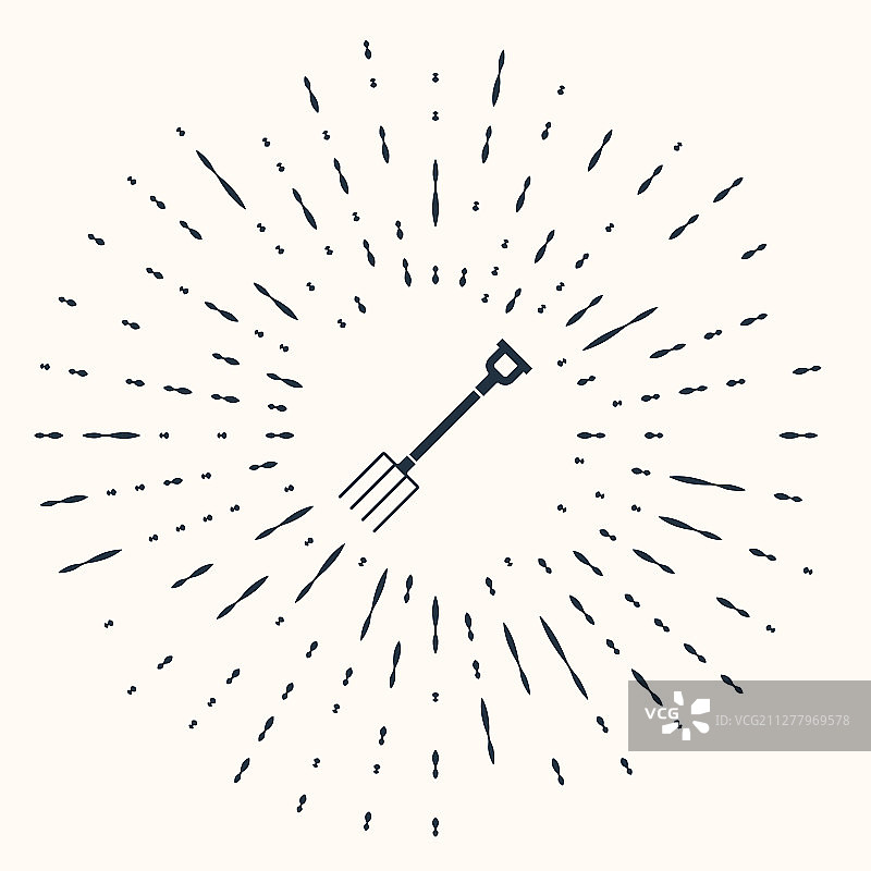 米色背景上的灰色花园草叉图标图片素材