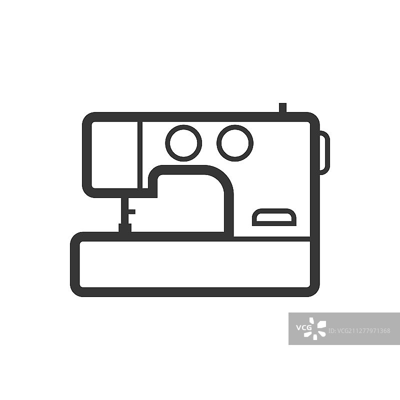 缝纫机轮廓独立图标图片素材