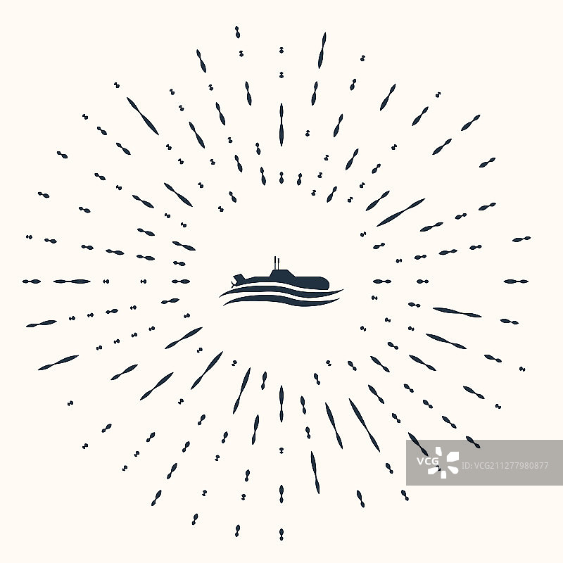 米色背景上的灰色潜艇图标图片素材