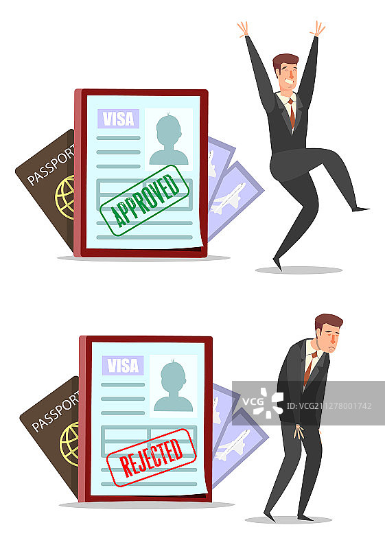 已批准和已拒绝的签证申请图片素材