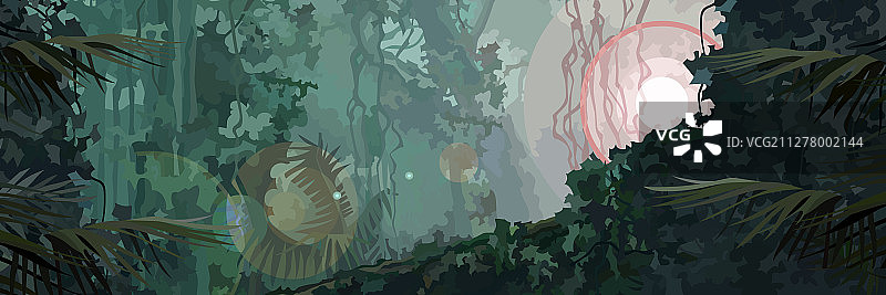 热带雨林全景背景图片素材