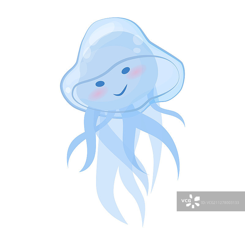 白色背景上的深海海蜇图片素材