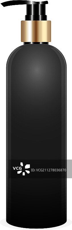 带泵头黑色瓶子样机图片素材