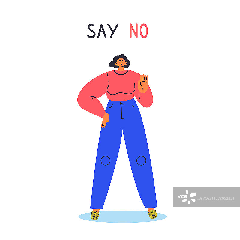 女人用手表达否定图片素材