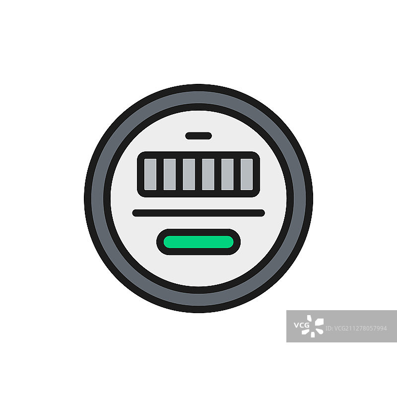 电表扁平彩色线条图标，已隔离图片素材