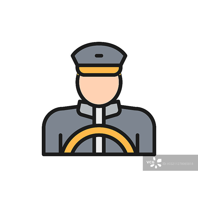 出租车司机出租车彩色线条图片素材