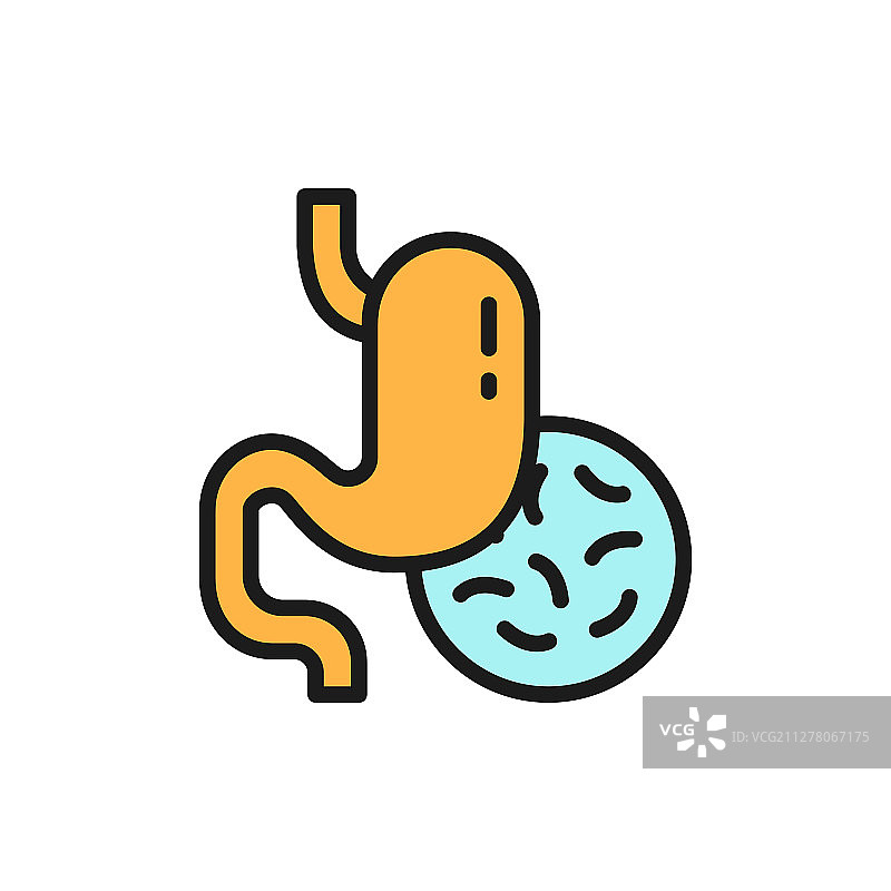 胃部感染扁平线条细菌图片素材